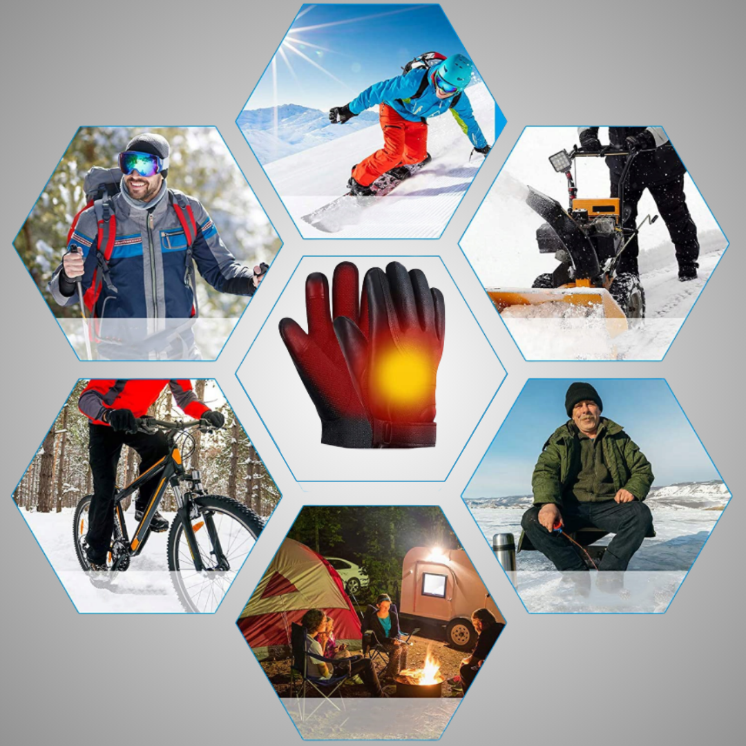 GUANTI INVERNALI MOTO SCOOTER SCI SPORT IMPERMEABILI RISCALDANTI CON PROTEZIONE