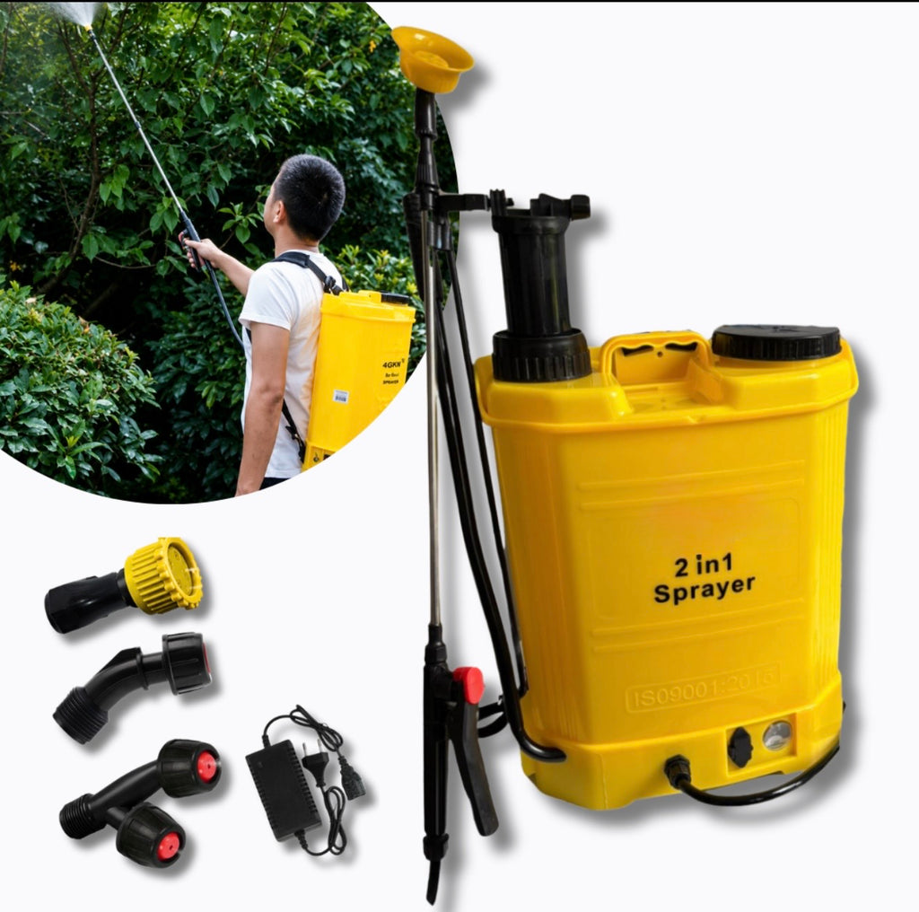 POMPA A SPALLA IRRORATRICE A BATTERIA LT.16 10AH LITIO AUTONOMIA 9H+ 4 ACC OMAGGIO