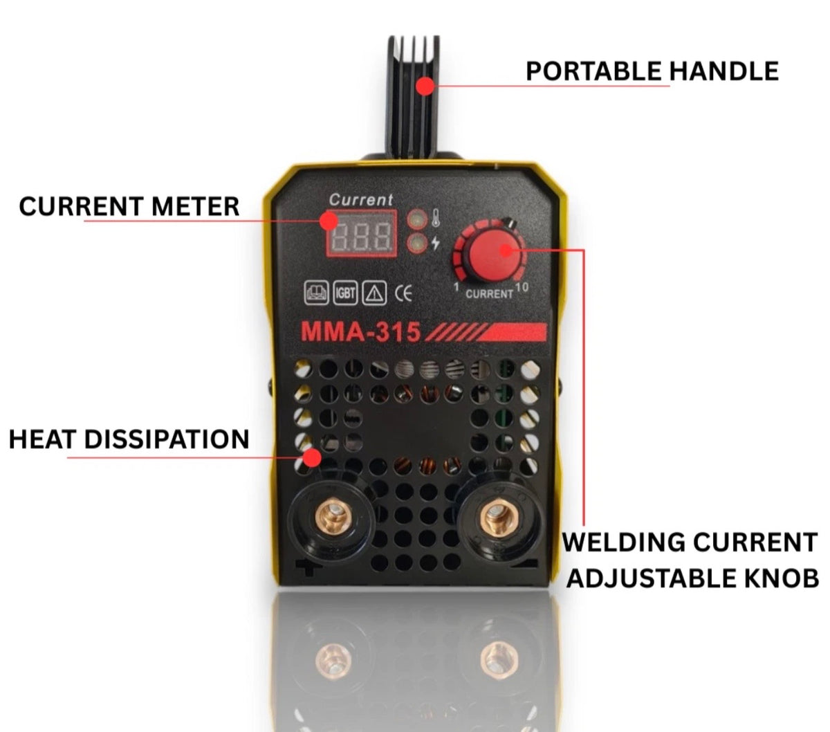 MINI SALDATRICE INVERTER MMA 400A IGBT LIFT TIG DISPLAY LED ELETTRODO PORTATILE