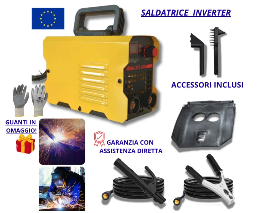 MINI SALDATRICE INVERTER MMA 400A IGBT LIFT TIG DISPLAY LED ELETTRODO PORTATILE