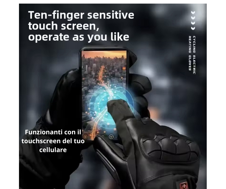 GUANTI INVERNALI MOTO SCOOTER SCI SPORT IMPERMEABILI RISCALDANTI CON PROTEZIONE