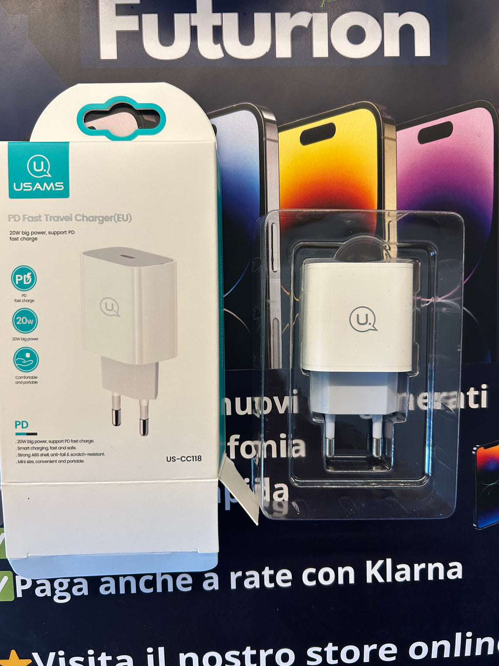 CARICABATTERIE A CARICA VELOCE TYPE-C BIANCO 30W USAMS