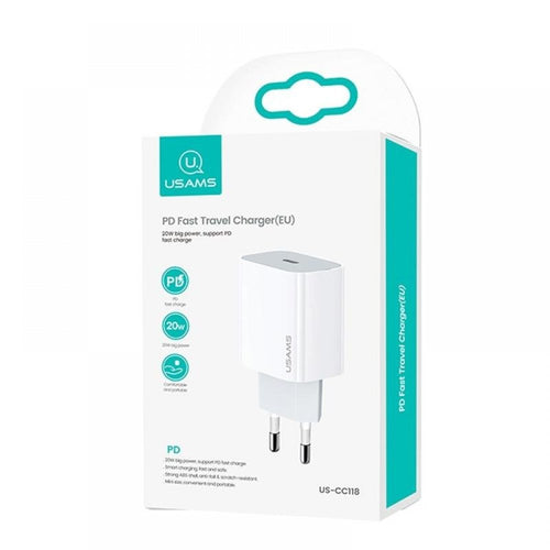 CARICABATTERIE A CARICA VELOCE TYPE-C BIANCO 30W USAMS